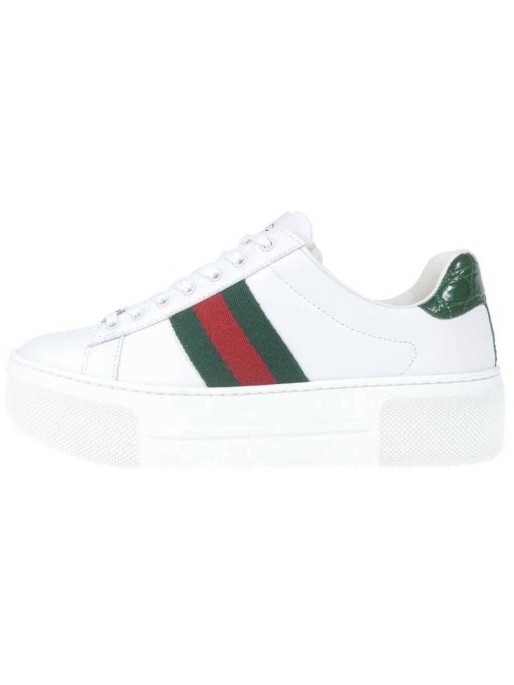 Gucci Web Stripe Low-Cut Sneakers Leather White